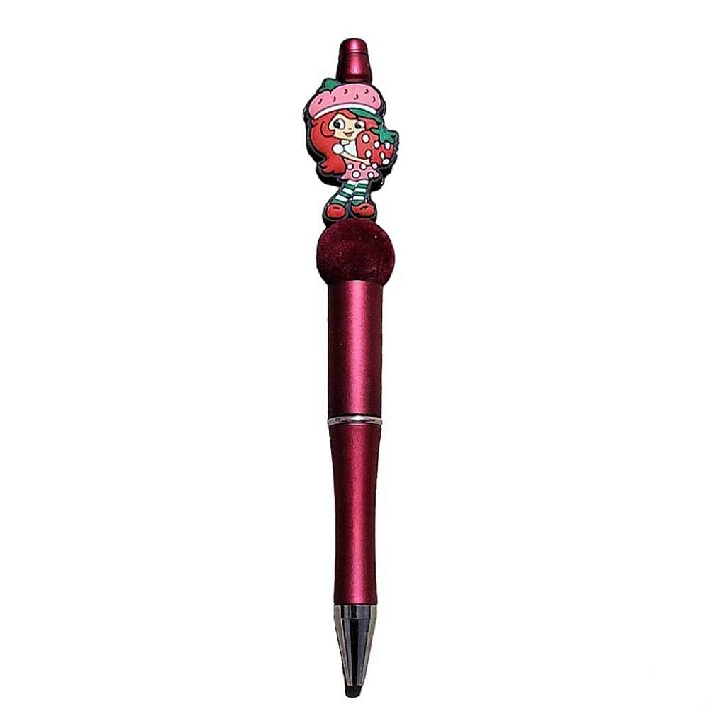 Strawberry Shortcake Beaded Ballpoint Twist Pen Focal Bead Red